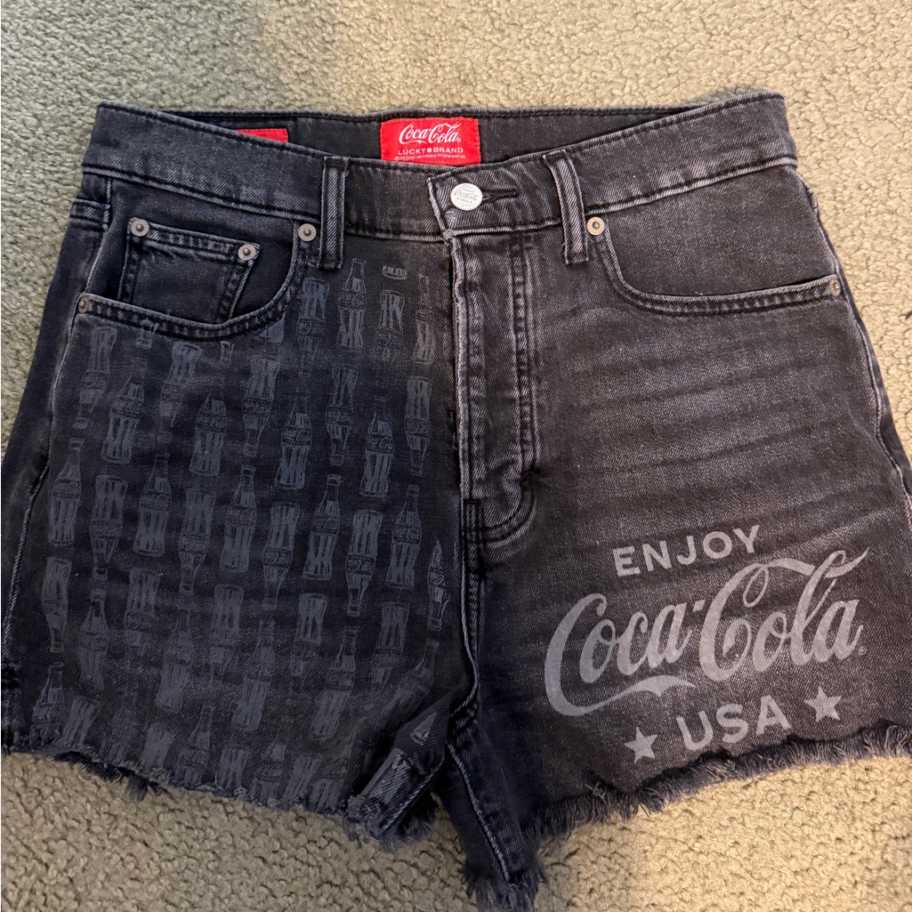 CocaCola X Lucky Brand Black Denim Shorts